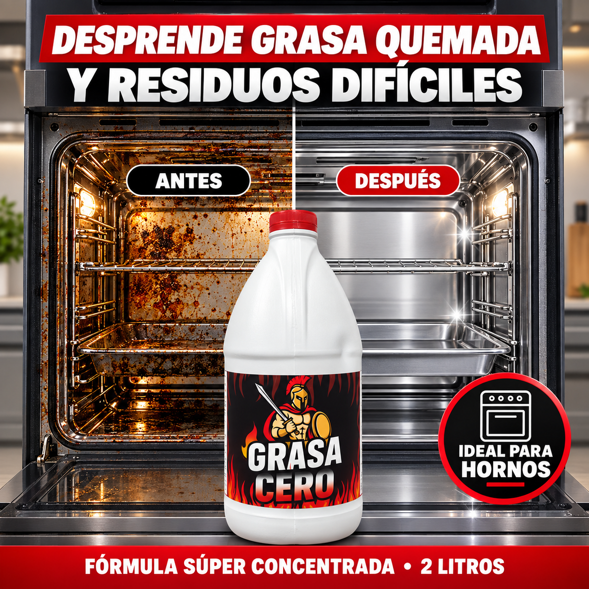 Desengrasante multisuperficie  fórmula  concentrada.